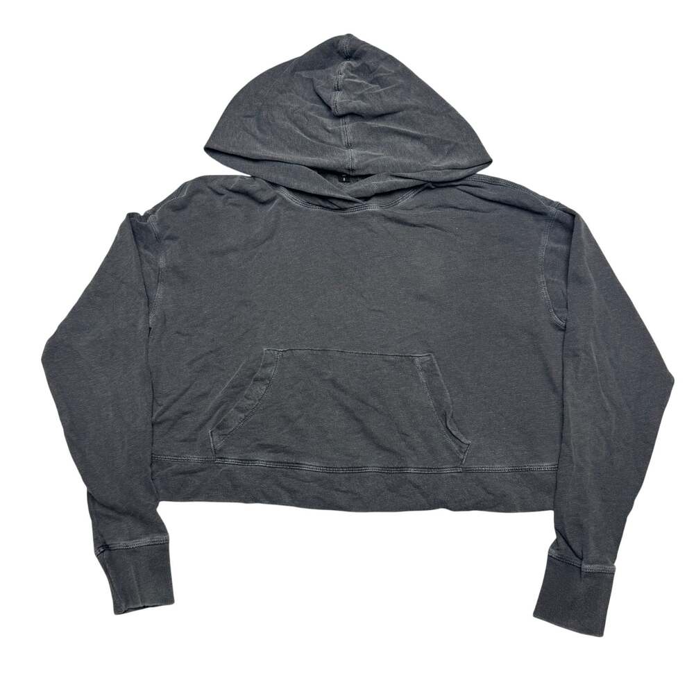 James Perse Los Angeles Relaxed Crop Hoodie Women's 0/XS French Terry Minimalist